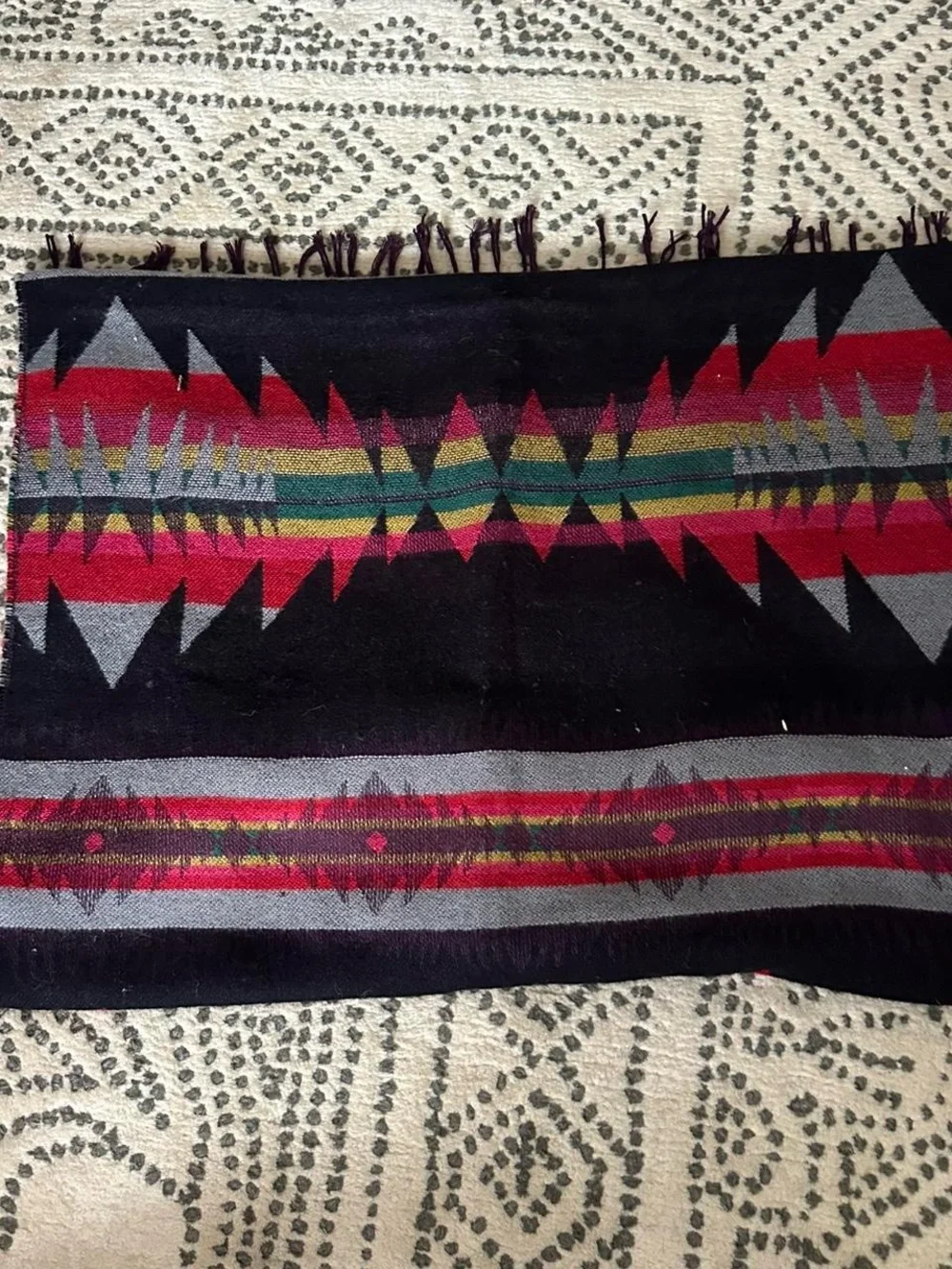 pistil Black, Red, Yellow Patterned Knit Scarf